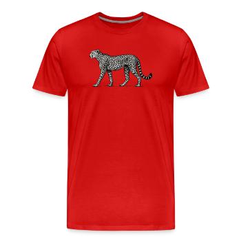 Black and White Leopard Pattern - Men's Premium Organic T-Shirt - red - Front - Damien (186cm)