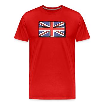 Brique Union Jack - T-shirt bio Premium Homme - rouge - Devant - Damien (186cm)