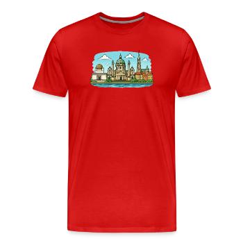 Vienna Skyline - Men's Premium Organic T-Shirt - red - Front - Damien (186cm)