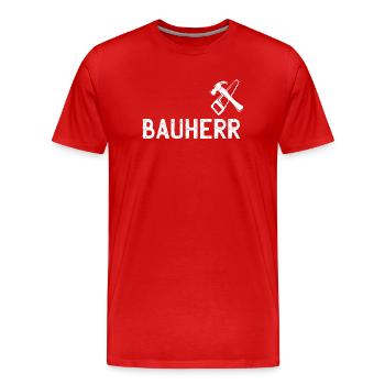 Emblème d’outil DIY pour constructeur - T-shirt bio Premium Homme - rouge - Devant - Damien (186cm)