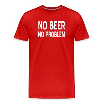 Bier - Männer Premium Bio T-Shirt - Rot - Vorne - Damien (186cm)