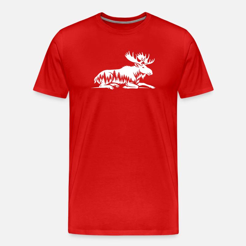 Elch - Männer Premium Bio T-Shirt - Rot