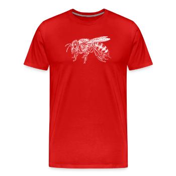 Honigbiene - Männer Premium Bio T-Shirt - Rot - Vorne - Damien (186cm)