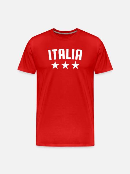 Italy 3 Star Design White - Men's Premium Organic T-Shirt - red