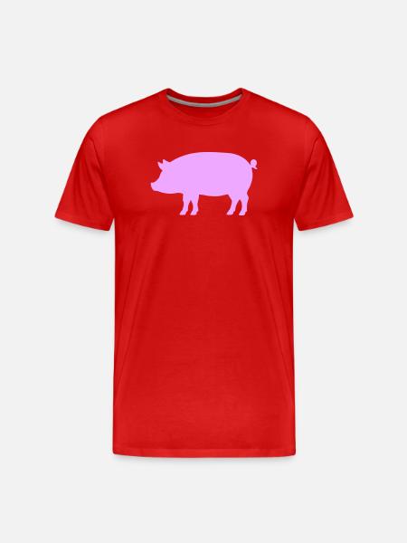 Silhouette de cochon - T-shirt bio Premium Homme - rouge