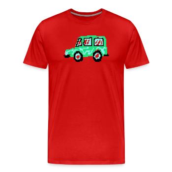 Pixel Car - T-shirt bio Premium Homme - rouge - Devant - Damien (186cm)