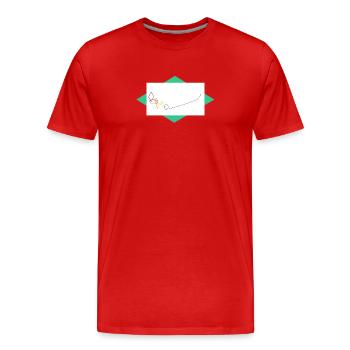 Le Voyage des Formes - T-shirt bio Premium Homme - rouge - Devant - Damien (186cm)