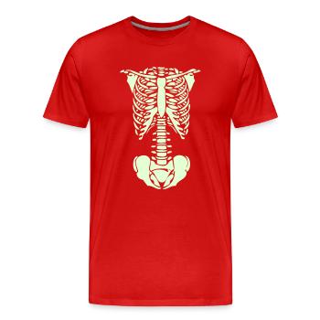 squelette - T-shirt bio Premium Homme - rouge - Devant - Damien (186cm)