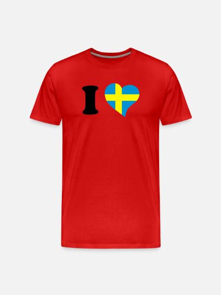 I love Sweden - Men's Premium Organic T-Shirt - red