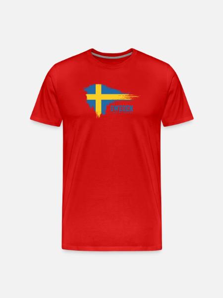 Sweden Flag Splash Pride - Men's Premium Organic T-Shirt - red