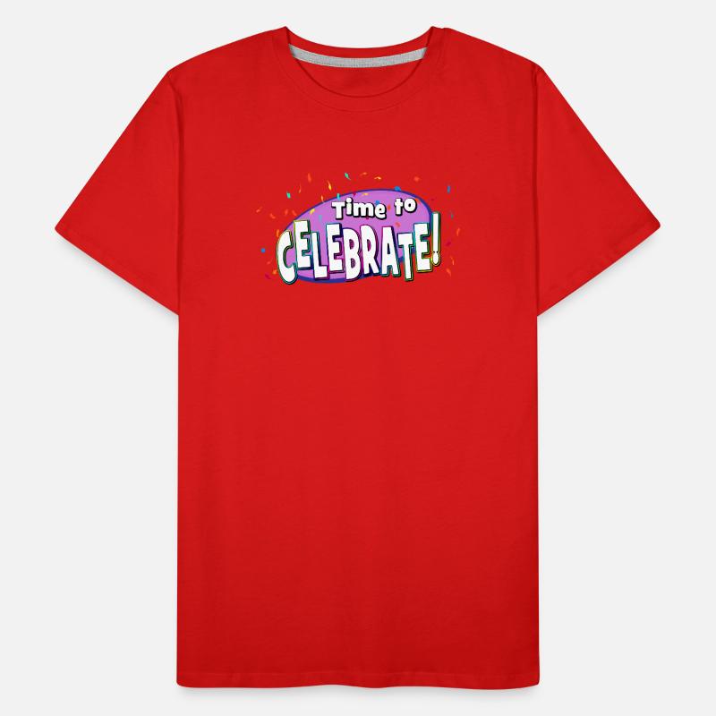 Festive Confetti Explosion Men's Premium Organic T-Shirt