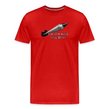 Ich bin hier der Stift - Männer Premium Bio T-Shirt - Rot - Vorne - Damien (186cm)