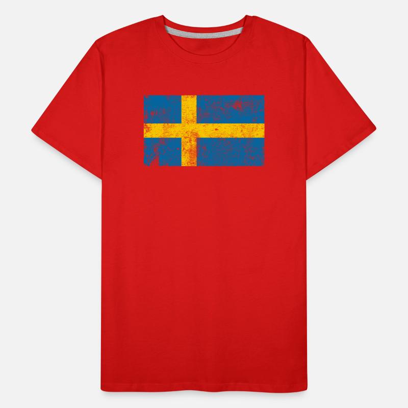 Drapeau de la Suède Drapeau Grunge Retro Vintage T-shirt bio Premium Homme