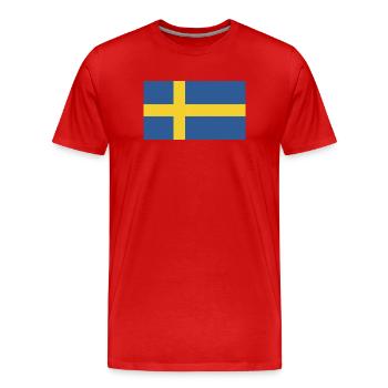 Swedish flag - Men's Premium Organic T-Shirt - red - Front - Damien (186cm)