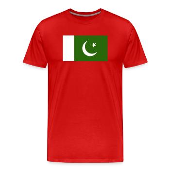 Pakistan Flag - Men's Premium Organic T-Shirt - red - Front - Damien (186cm)