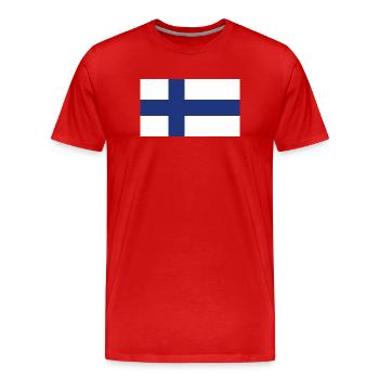 Drapeau national de la Finlande - T-shirt bio Premium Homme - rouge - Devant - Damien (186cm)