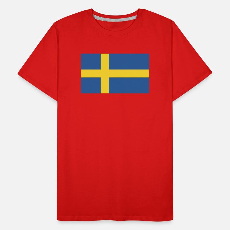 Drapeau national de la Suède T-shirt bio Premium Homme