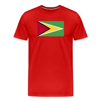 Guyana National Flag - Men's Premium Organic T-Shirt - red - Front - Damien (186cm)