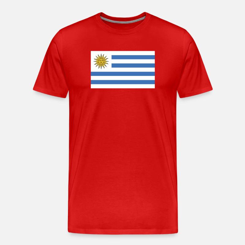 Drapeau national de l’Uruguay - T-shirt bio Premium Homme - rouge