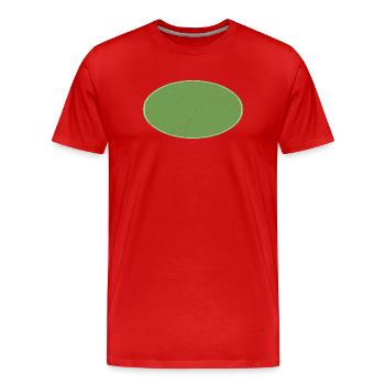 Fond ovale vert sale - T-shirt bio Premium Homme - rouge - Devant - Damien (186cm)