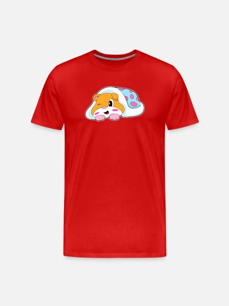 Hamster Sleeping Blanket - Men's Premium Organic T-Shirt - red