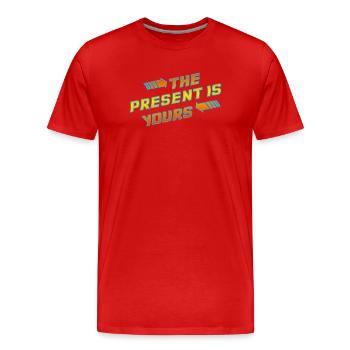 Le présent est à toi - T-shirt bio Premium Homme - rouge - Devant - Damien (186cm)