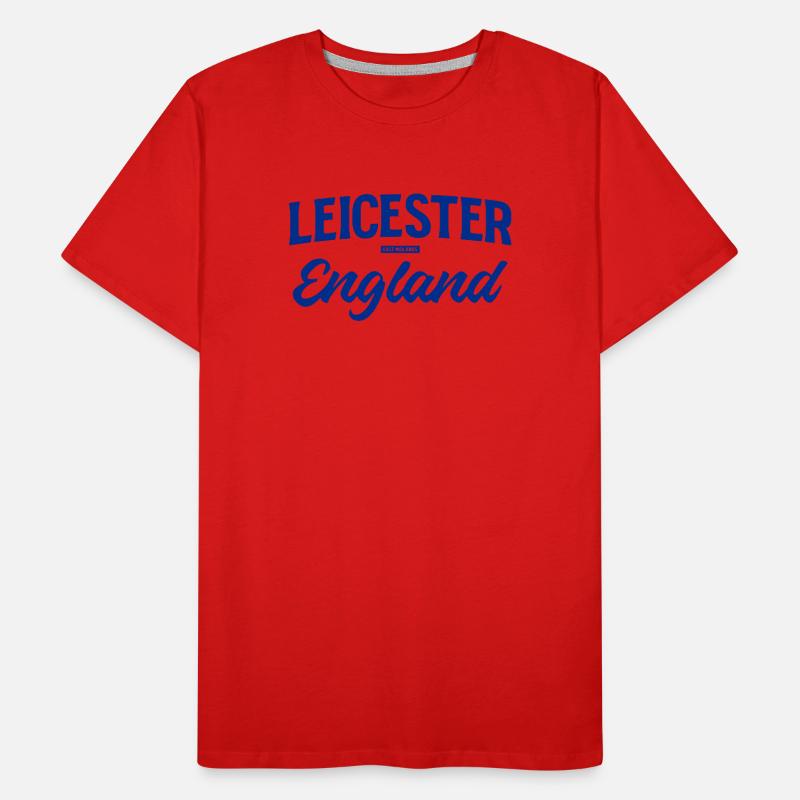 Leicester England Script Logo Men's Premium Organic T-Shirt