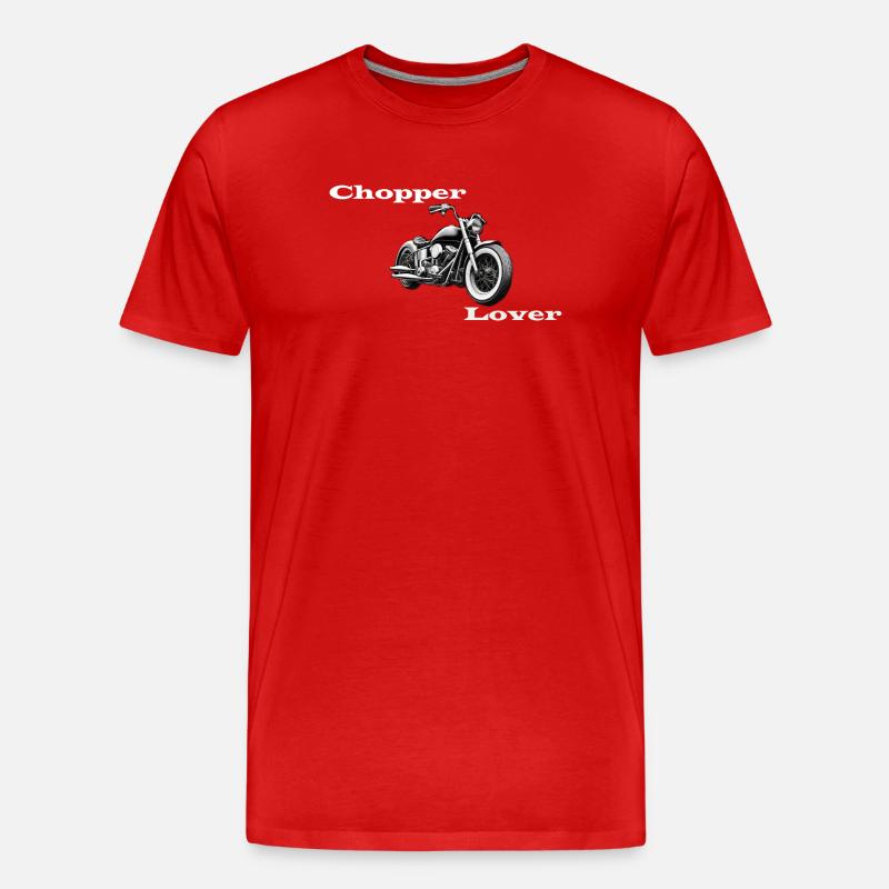 Chopper Lover weiß - Männer Premium Bio T-Shirt - Rot