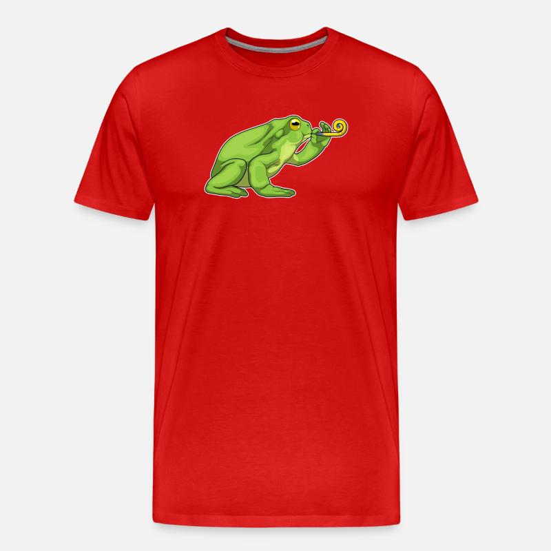 Frosch Party Tröte - Männer Premium Bio T-Shirt - Rot