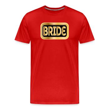 CADEAUX DE MARIÉE FIANÇAILLES DE MARIAGE - T-shirt bio Premium Homme - rouge - Devant - Damien (186cm)