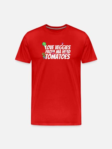 Love vegetables from head to tomato - Men's Premium Organic T-Shirt - red