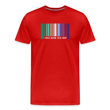 LGBT Pride Month - I Was Born This Way (Gays) - Men's Premium Organic T-Shirt - red - Front - Damien (186cm)