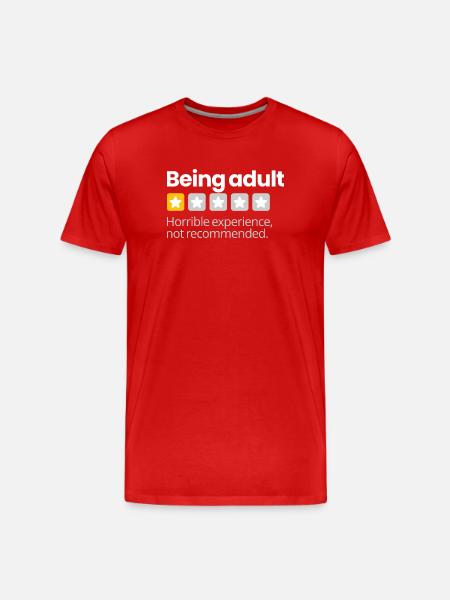 Erwachsen sein (dunkel) - Männer Premium Bio T-Shirt - Rot