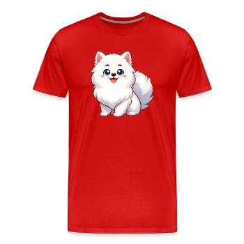 Spitz 4 - Männer Premium Bio T-Shirt - Rot - Vorne - Damien (186cm)