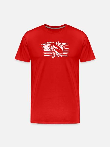 Dynamic Fish Motion Graphic - Men's Premium Organic T-Shirt - red