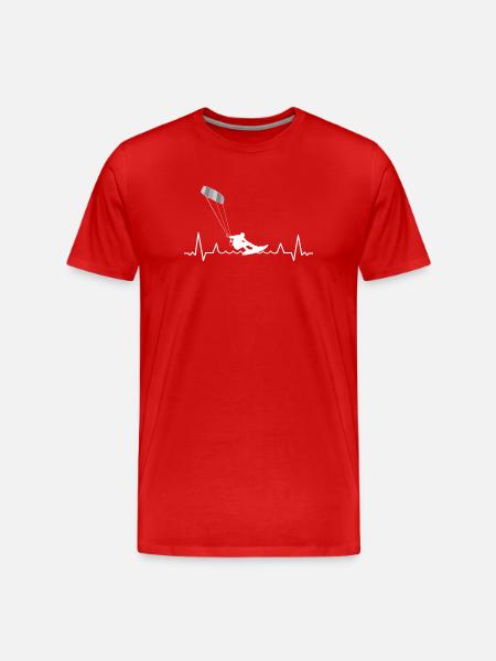 Kitesurfing Windsurfing Cardiogram - Men's Premium Organic T-Shirt - red