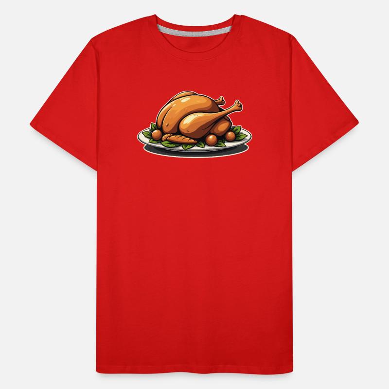 Assiette de dinde rôtie T-shirt bio Premium Homme