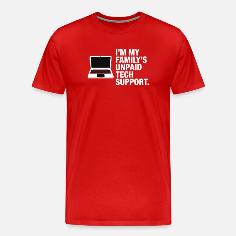 Unbezahlte Technik-Support-Familie - Männer Premium Bio T-Shirt - Rot