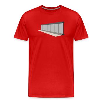 Graue Paneelwand Panorama - Männer Premium Bio T-Shirt - Rot - Vorne - Damien (186cm)