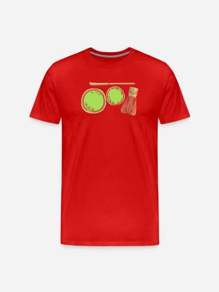 Thé matcha - T-shirt bio Premium Homme - rouge
