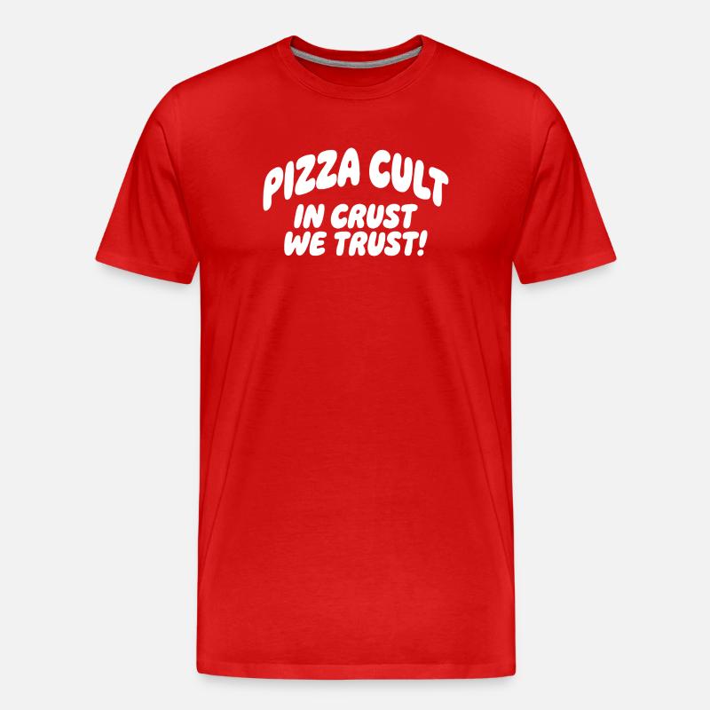 Pizza Cult in Crust We Trust - Männer Premium Bio T-Shirt - Rot