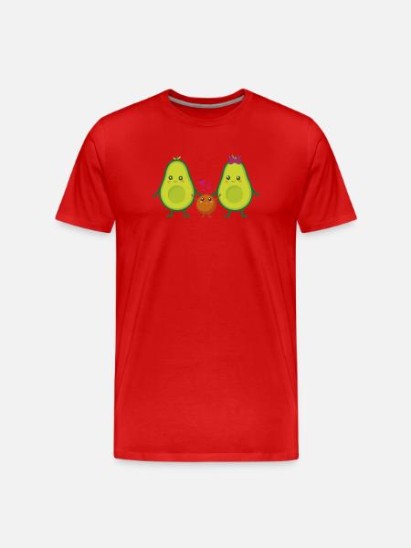 Familie Avocado - Männer Premium Bio T-Shirt - Rot