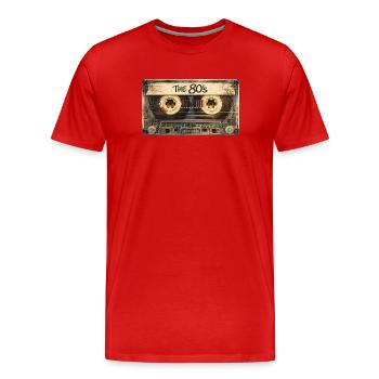 The 80’s Retro 1980s Music Nostalgia - Men's Premium Organic T-Shirt - red - Front - Damien (186cm)