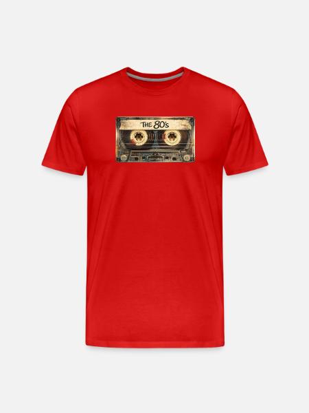 The 80’s Retro 1980s Music Nostalgia - Men's Premium Organic T-Shirt - red
