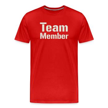 Teammitglied Typo Kollektion - Männer Premium Bio T-Shirt - Rot - Vorne - Damien (186cm)