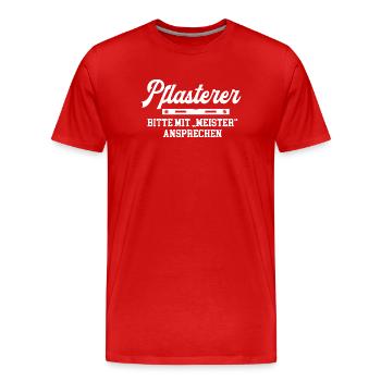 Pflasterer Meister Pflasterermeister Chef - Männer Premium Bio T-Shirt - Rot - Vorne - Damien (186cm)
