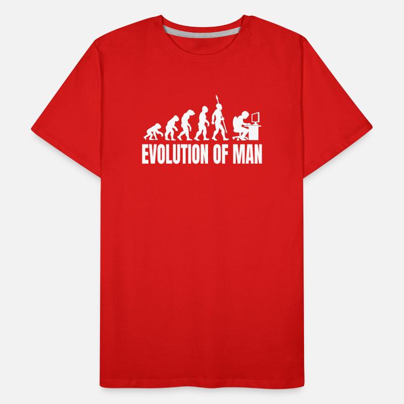 Programmer Computer Freak Evolution Retro Men's Premium Organic T-Shirt