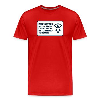 Lustiger Mitarbeiter HR Mitarbeiter Manager Männer Frauen - Männer Premium Bio T-Shirt - Rot - Vorne - Damien (186cm)