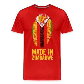 Made In Zimbabwe / Zimbabwe / Great Zimbabwe - T-shirt bio Premium Homme - rouge - Devant - Damien (186cm)