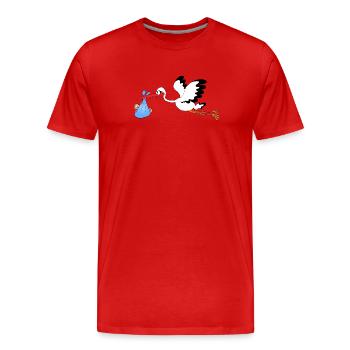 stork - Men's Premium Organic T-Shirt - red - Front - Damien (186cm)